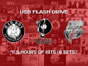 DJ Keyz - The Hits, USB Flash Drive USB, Thumb Drive, Memory Stick, Over 11.5 Hours Of Hip-Hop and R&B Music