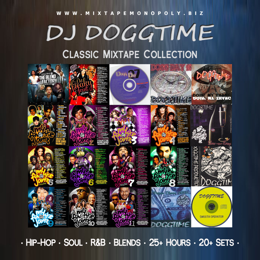 DJ Doggtime - Classic Mixtape Collection - Soul, R&B and Hip-Hop Blends -USB Flash Drive, Thumb Drive, 25+ Hours (20 Sets)