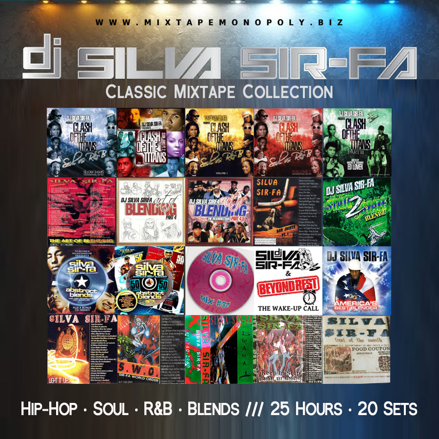 DJ Silva Sir-fa - Classic Mixtape Collection - Soul, R&B and Hip-Hop Blends -USB Flash Drive, Thumb Drive, 25+ Hours (20 Sets)