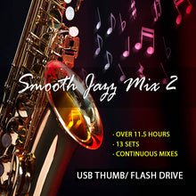 Load image into Gallery viewer, Smooth Jazz Mix Vol. 2, USB Flash Drive, Thumb Drive, Memory Stick, Continuous Mixes, Over 11.5 Hours, 13 Sets
