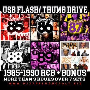 J. Armz "Throwback" Series, 1985-1990 R&B + Bonus, USB Flash Drive, Over 9 hours of Music (7 Sets)