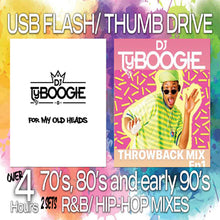 Load image into Gallery viewer, For My Old Heads, Just Some Throwbacks 70s, 80s, Early 90s R&amp;B Vibe, Hip-Hop Party Mix, USB Flash Drive Thumb Drive, Over 4 Hours of Music
